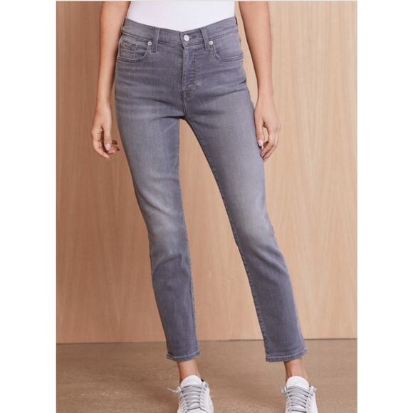 7 for All Mankind Josefina Luxe Vintage Char Grey Boyfriend denim 28 - Picture 1 of 12